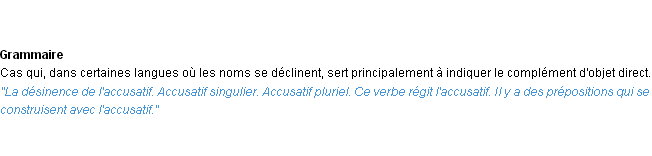 Définition accusatif ACAD 1932