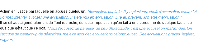 Définition accusation ACAD 1932