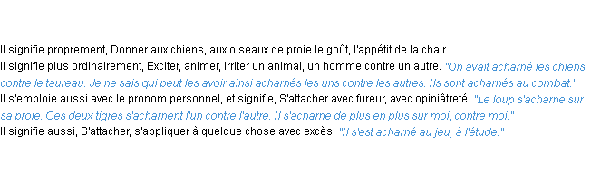 Définition acharner ACAD 1835