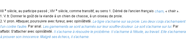 Définition acharner ACAD 1986