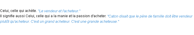 Définition acheteur ACAD 1932