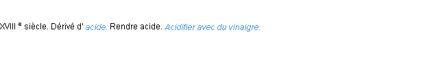 Définition acidifier ACAD 1986