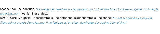 Définition acoquiner ACAD 1932