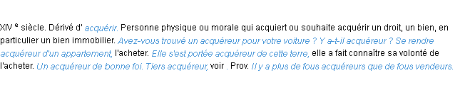 Définition acquéreur ACAD 1986