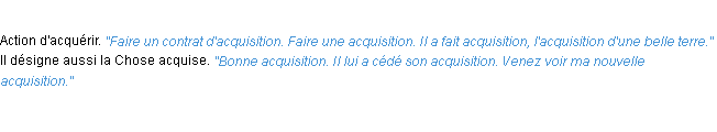 Définition acquisition ACAD 1932