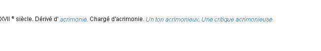 Définition acrimonieux ACAD 1986