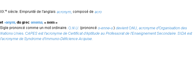 Définition acronyme ACAD 1986