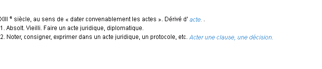 Définition acter ACAD 1986