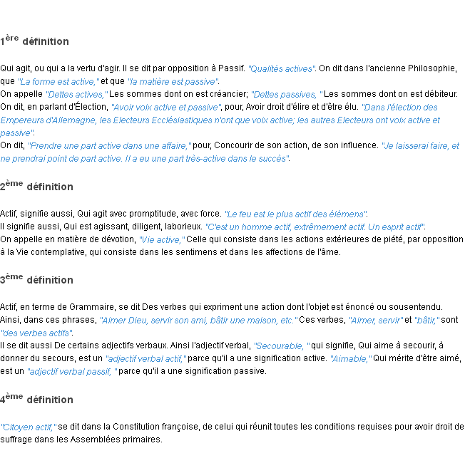 Définition actif ACAD 1798