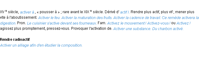 Définition activer ACAD 1986