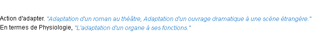 Définition adaptation ACAD 1932