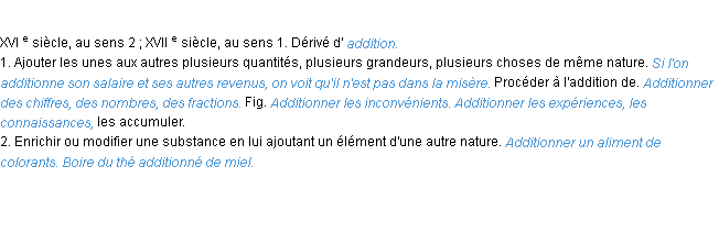 Définition additionner ACAD 1986