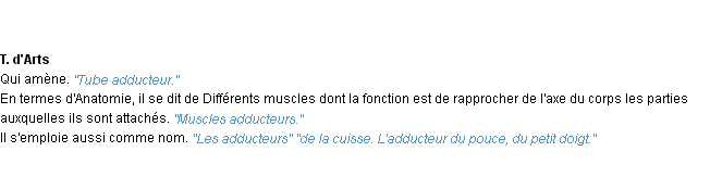 Définition adducteur ACAD 1932