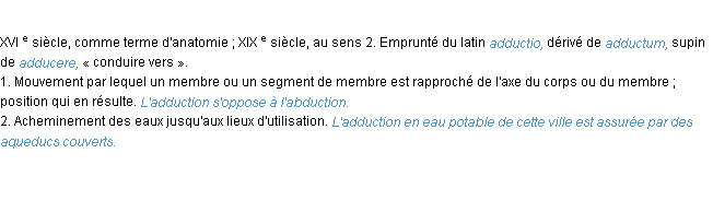 Définition adduction ACAD 1986