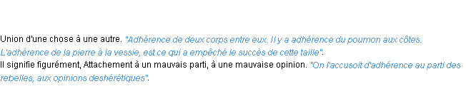 Définition adhérence ACAD 1798