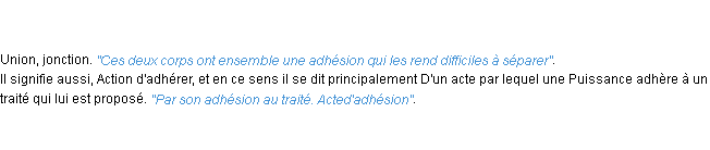 Définition adhésion ACAD 1798