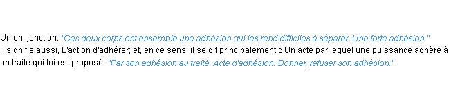 Définition adhésion ACAD 1835