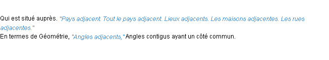 Définition adjacent ACAD 1932