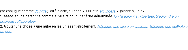 Définition adjoindre ACAD 1986