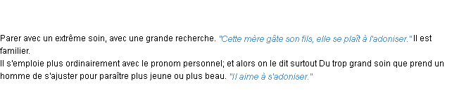 Définition adoniser ACAD 1835