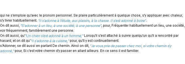 Définition adonner ACAD 1798