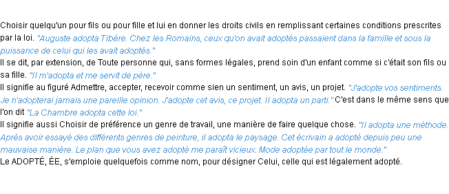 Définition adopter ACAD 1932