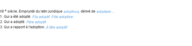 Définition adoptif ACAD 1986