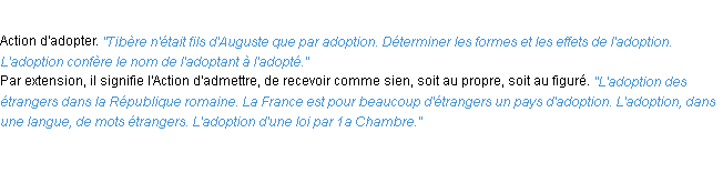 Définition adoption ACAD 1932