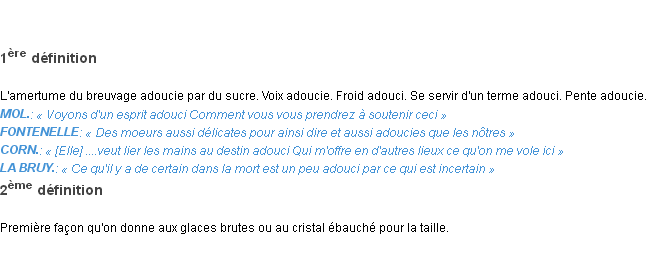 Définition adouci Emile Littré