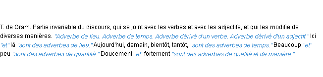 Définition adverbe ACAD 1835