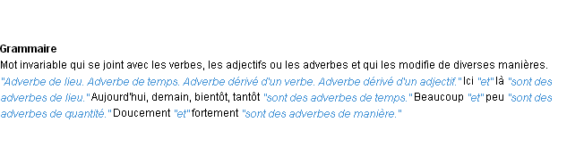 Définition adverbe ACAD 1932