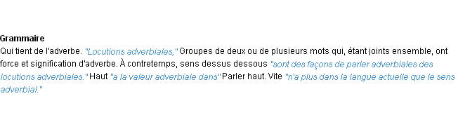 Définition adverbial ACAD 1932