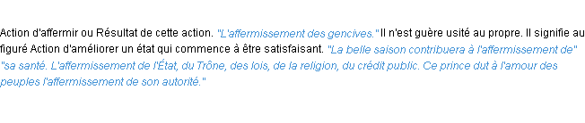 Définition affermissement ACAD 1932