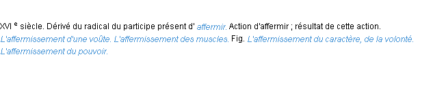 Définition affermissement ACAD 1986