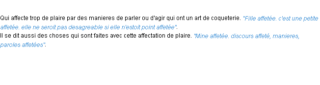 Définition affeté ACAD 1694