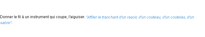 Définition affiler ACAD 1798