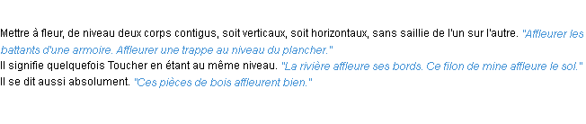 Définition affleurer ACAD 1932