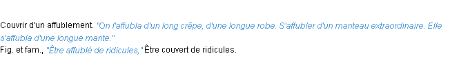 Définition affubler ACAD 1932