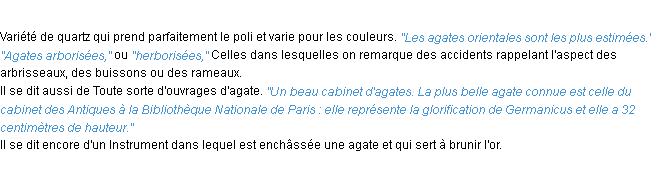 Définition agate ACAD 1932