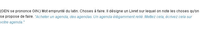 Définition agenda ACAD 1932