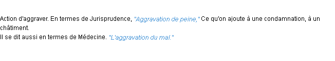 Définition aggravation ACAD 1932