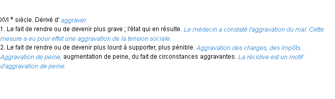 Définition aggravation ACAD 1986