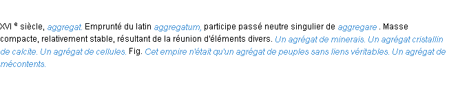 Définition agrégat ACAD 1986