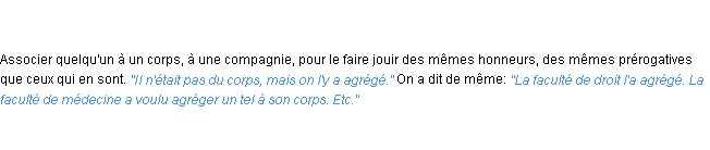Définition agréger ACAD 1835