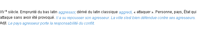 Définition agresseur ACAD 1986