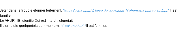 Définition ahurir ACAD 1932