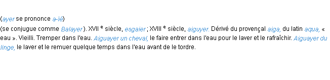 Définition aiguayer ACAD 1986