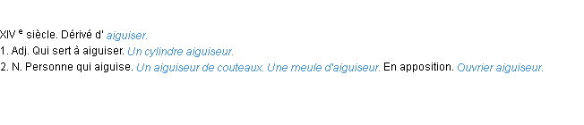 Définition aiguiseur ACAD 1986