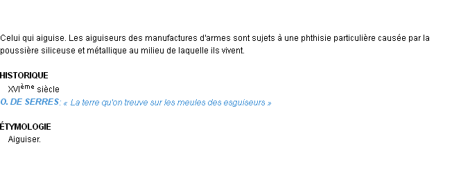 Définition aiguiseur Emile Littré