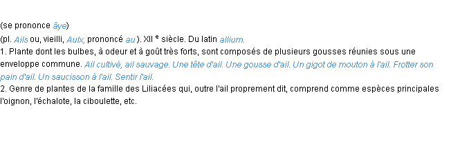 Définition ail ACAD 1986